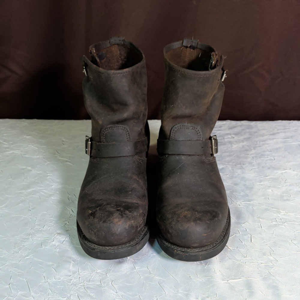 Vintage Frye Engineer Harness Boots Mens 10M Brown Leather Motorcycle Riding USA - Picture 2 of 13